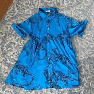 Vestique Cheetah Patterned Button-Up Blouse